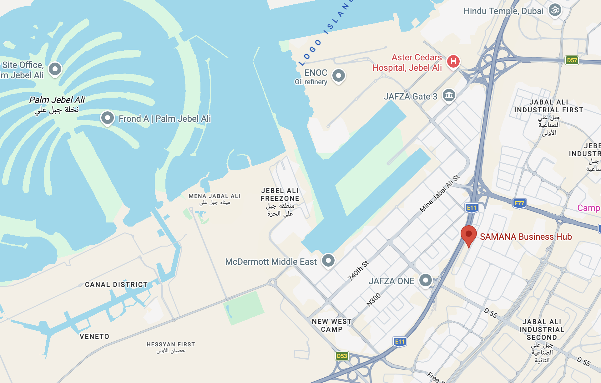 Samana Business Hub location and surroundings
